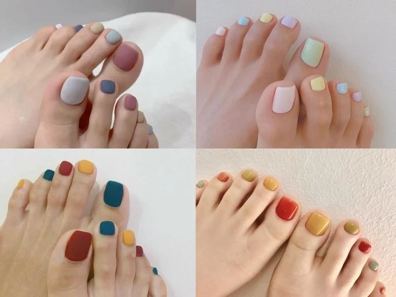 Nail chân sáng da đơn giản nhưng vẫn tinh tế