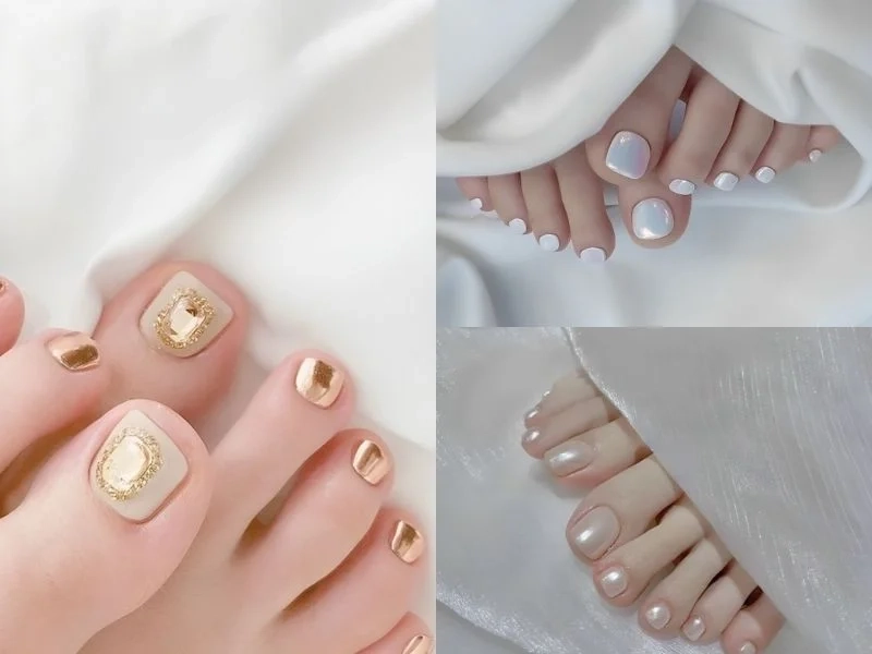 Bộ móng chân đơn giản nhẹ nhàng nhưng vẫn thu hút