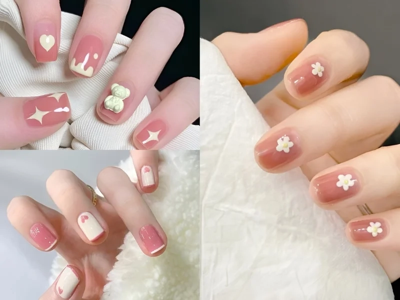 Mẫu nail móng ngắn xinh giúp đôi tay nhỏ gọn thêm nổi bật