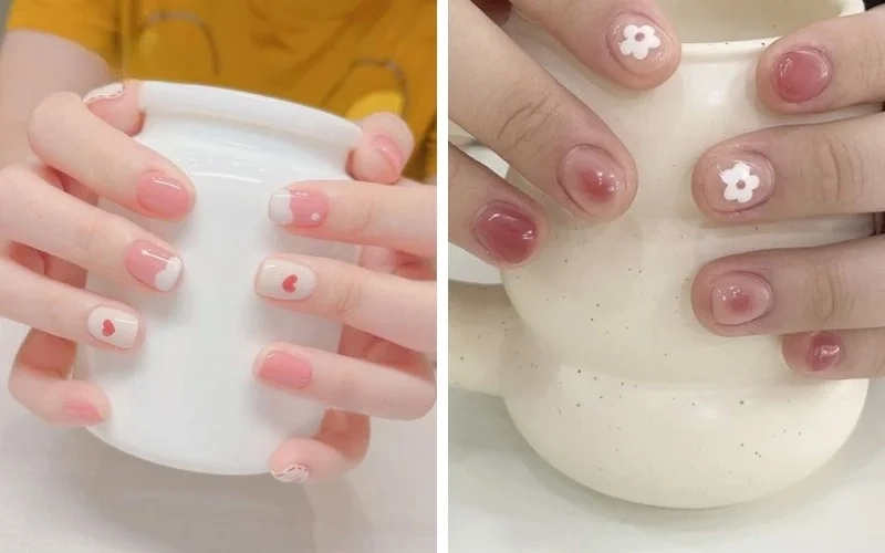 Nail xinh màu thạch giúp nàng thêm phần tinh tế