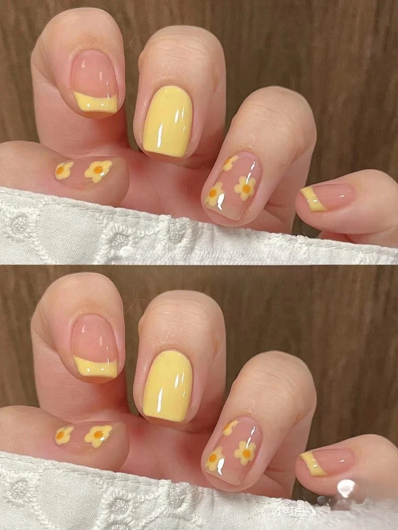 Nail xinh màu vàng giúp nàng luôn nổi bật