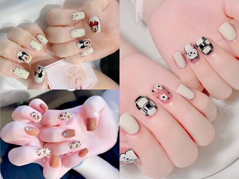 Nail móng ngắn xinh phù hợp với mọi outfit hàng ngày