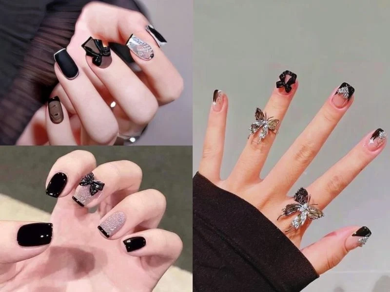 Mẫu nail đơn giản sang trọng màu đen phù hợp với mọi phong cách