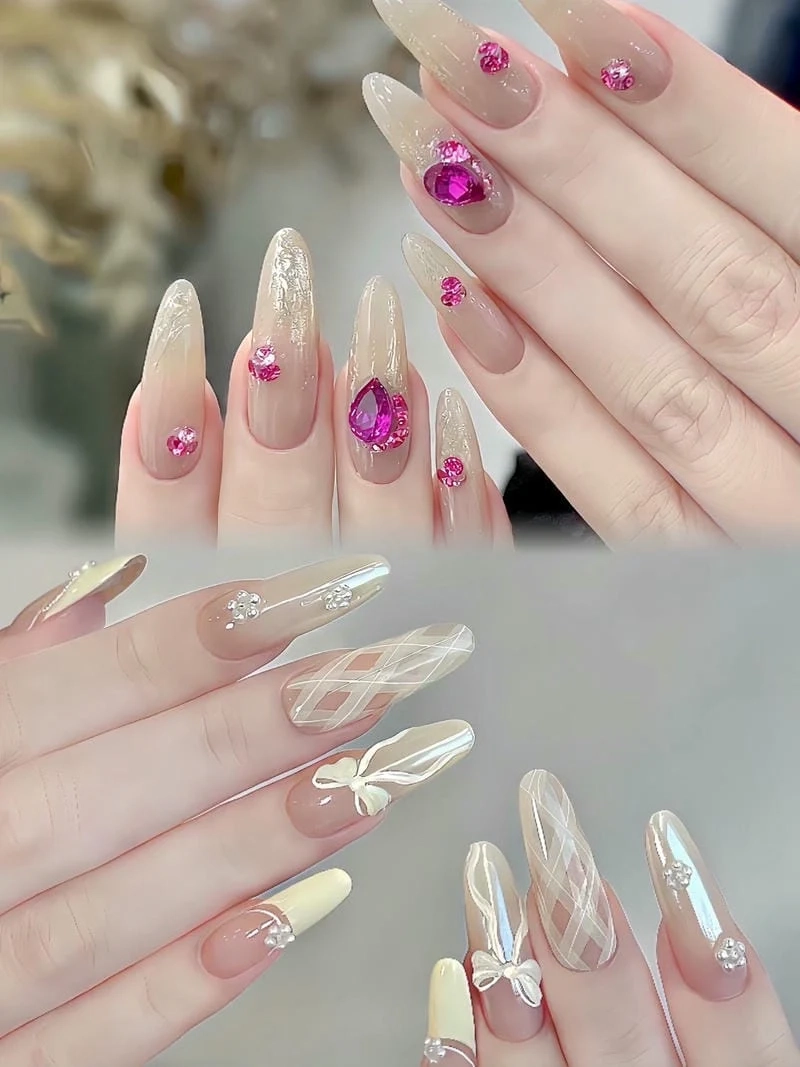 Mẫu móng tay nhọn sang chảnh phù hợp với mọi trang phục