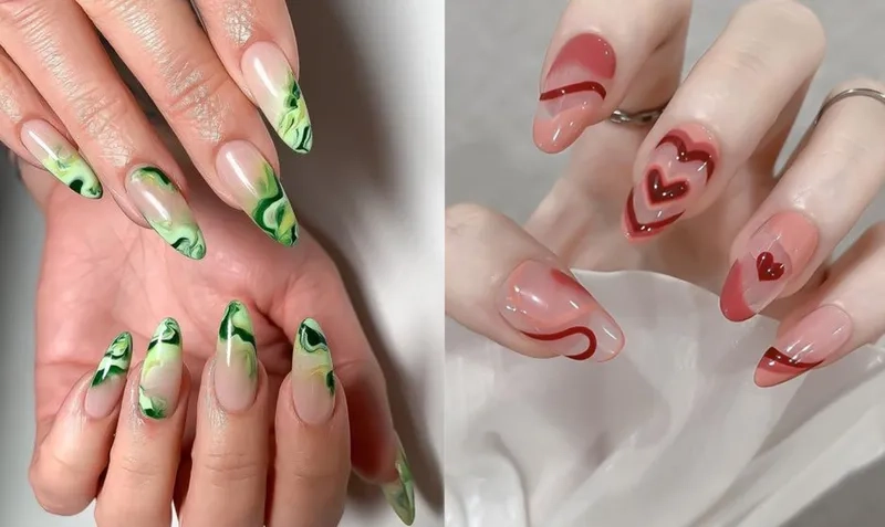 Mẫu nail vẽ đơn giản sang trọng tạo điểm nhấn tinh tế