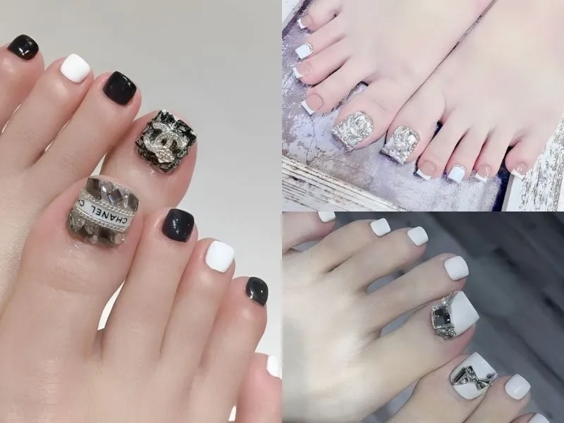 Móng chân đính đá sang chảnh mang lại vẻ đẹp quý phái