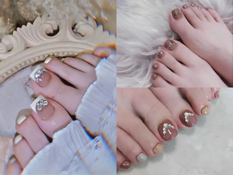 Mẫu nail đơn giản sang trọng chân dành cho nàng yêu thích sự nhẹ nhàng