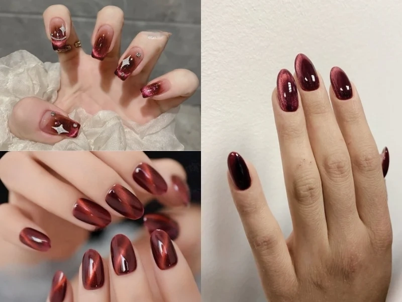 Mẫu nail đơn giản sang trọng màu đỏ dành cho những cô nàng cá tính