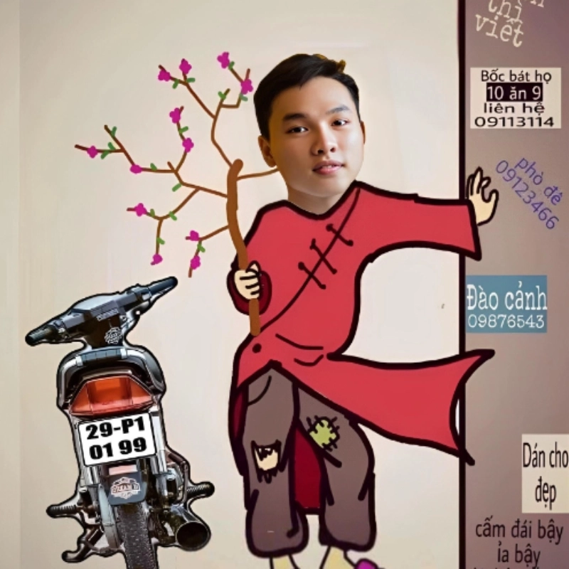 Hòa không khí xuân với meme cầm cành đào tết