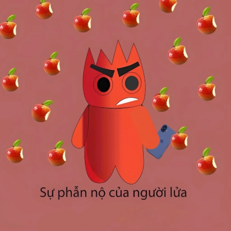 Meme sự tức giận của người lửa bùng cháy đúng nghĩa đen