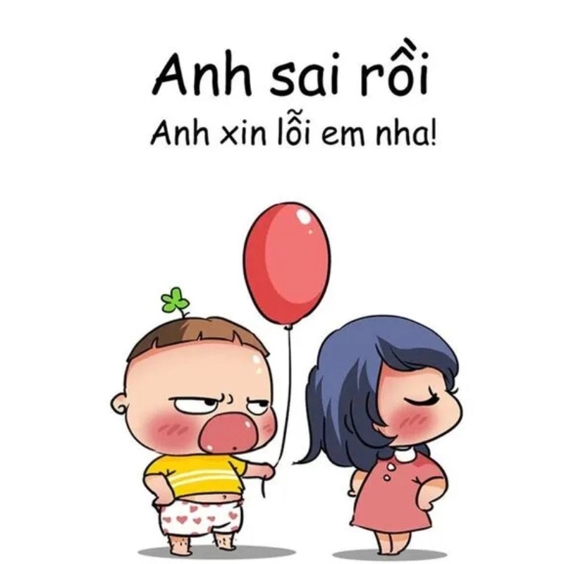 Khi lỡ dại mà phải dùng anh xin lỗi meme hài để xoa dịu tình hình