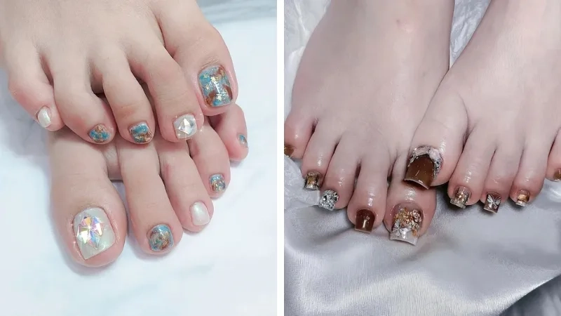 Mẫu móng chân xà cừ phù hợp với mọi phong cách từ dịu dàng đến cá tính