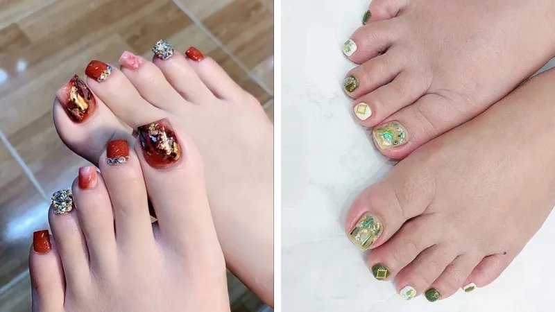 Mẫu nail chân ẩn xà cừ đẹp là xu hướng được nhiều cô gái yêu thích