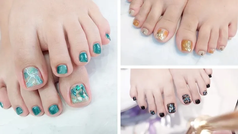 Nail xà cừ chân phù hợp với mọi phong cách từ đơn giản đến cầu kỳ