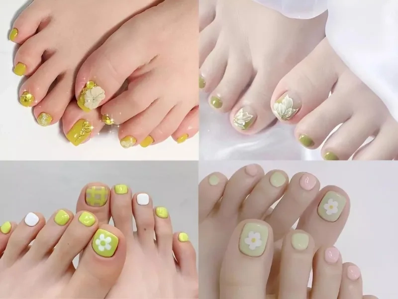 Móng chân màu xanh bơ giúp đôi chân trông thời thượng và đầy tinh tế