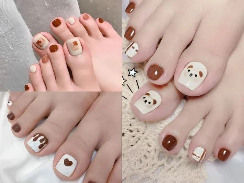 Móng chân đẹp màu nâu mang đến vẻ đẹp tinh tế và sang trọng