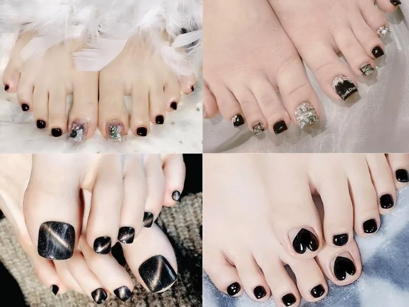 Cá tính hơn với màu sơn móng chân màu đen đầy bí ẩn và quyền lực
