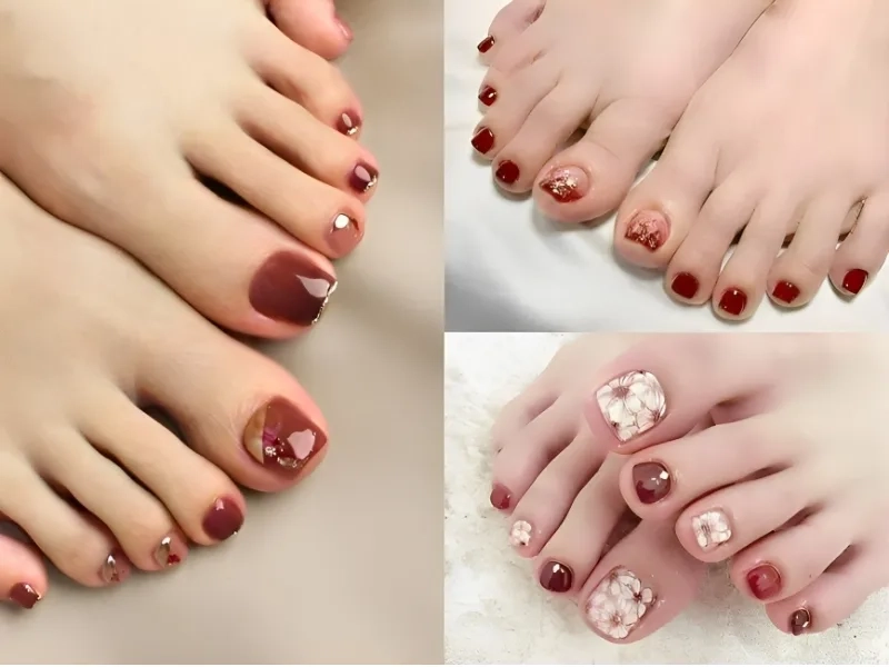 Đừng bỏ qua móng chân màu đỏ rượu đầy quyến rũ