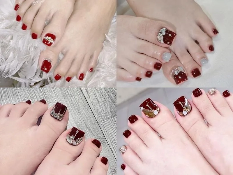Đón năm mới với nail chân đỏ tết may mắn và rực rỡ
