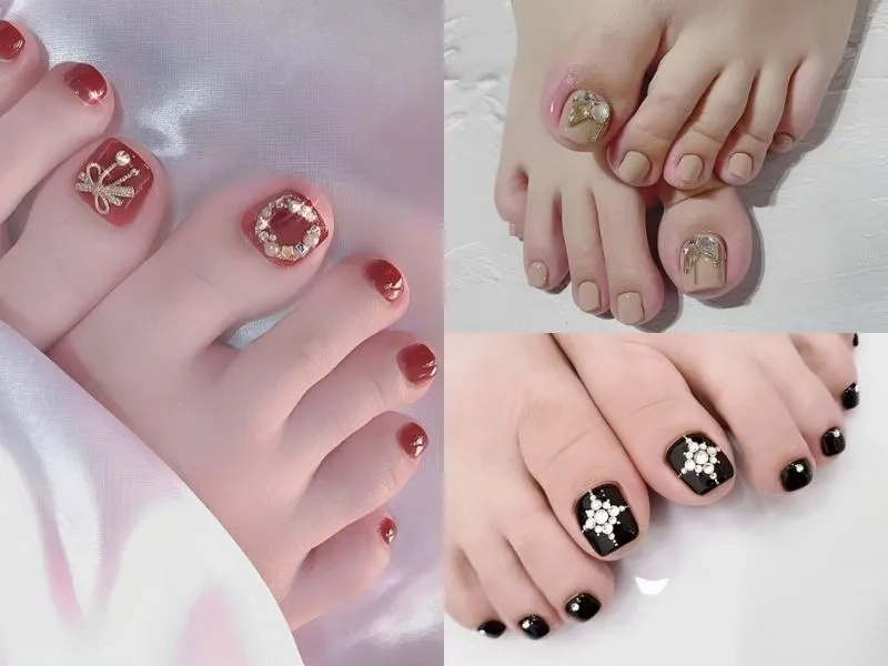 Đừng bỏ lỡ xu hướng đính đá nail chân hot nhất hiện nay