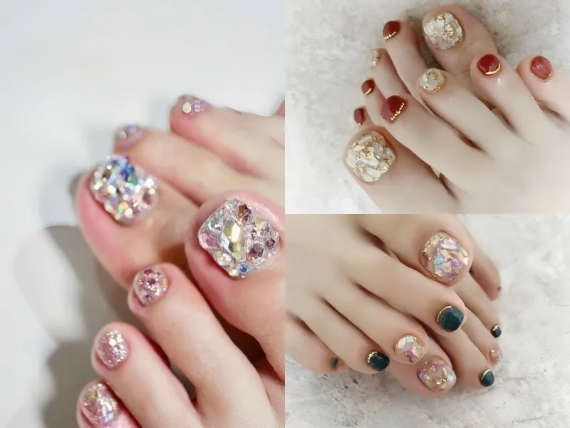 Gắn đá móng chân đơn giản nhưng vẫn thu hút mọi ánh nhìn
