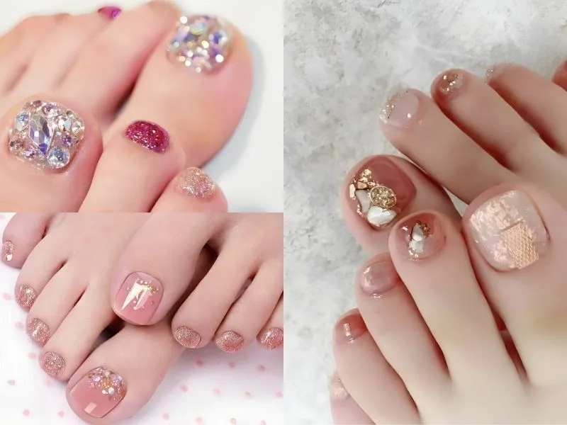 Gợi ý những mẫu nail chân đính đá đẹp nhất dành cho bạn