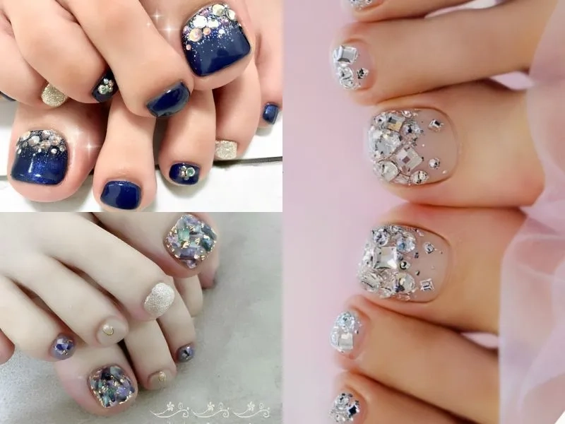 Khám phá ngay các mẫu móng chân gắn đá đẹp cho nàng yêu thích sự sang trọng