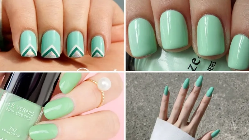 Sơn móng tay màu xanh mint mang lại cảm giác tươi mới và hiện đại