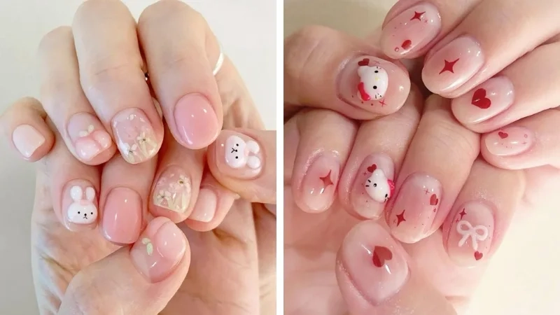 Vẽ hoa văn nail đơn giản giúp bộ móng thêm phần nổi bật