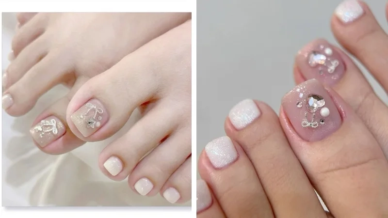 Nail chân màu thạch giúp nàng có bộ móng nhẹ nhàng nhưng sang trọng