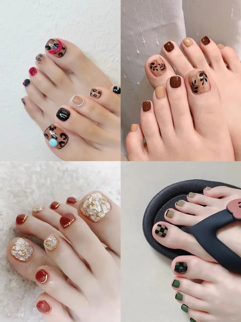 Sơn gel móng chân đơn giản nhưng vẫn đầy tinh tế
