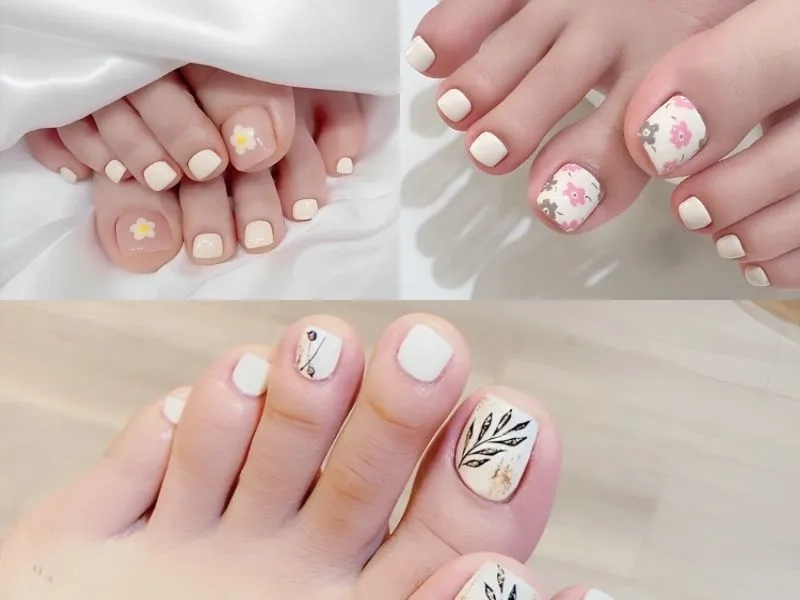 Nail chân trắng đẹp giúp nàng luôn nổi bật mọi lúc mọi nơi