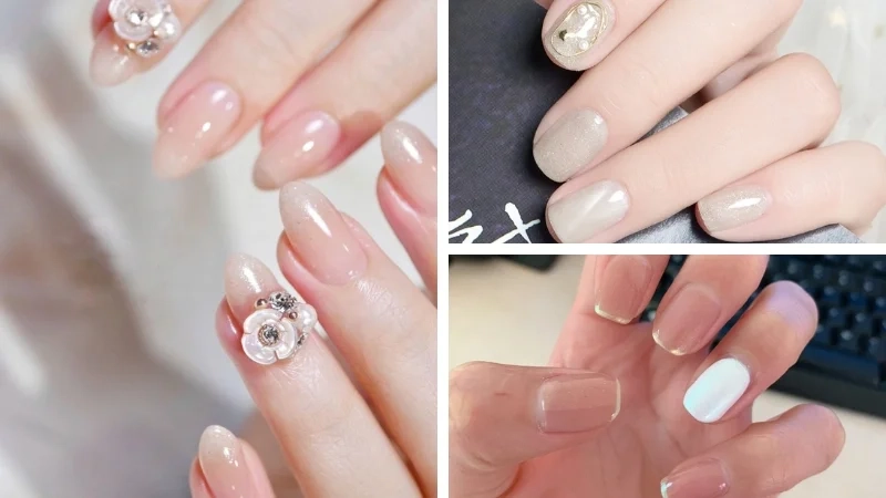Mẫu nail cô dâu nhẹ nhàng giúp nàng tự tin với đôi tay hoàn hảo
