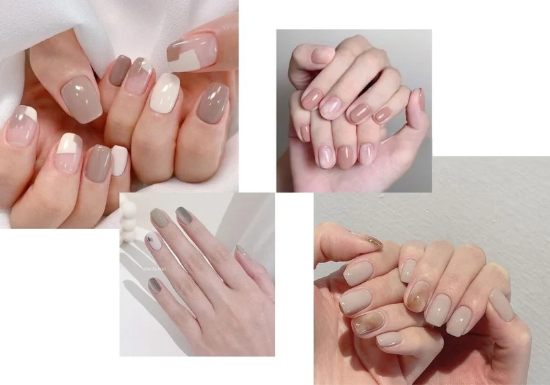 Nail cô dâu móng ngắn đơn giản nhưng vẫn sang trọng