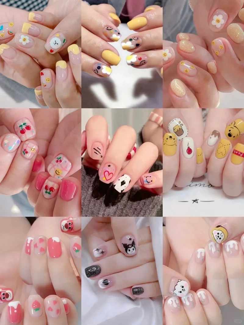 Mẫu nail vẽ cute cho nàng thích phong cách dễ thương