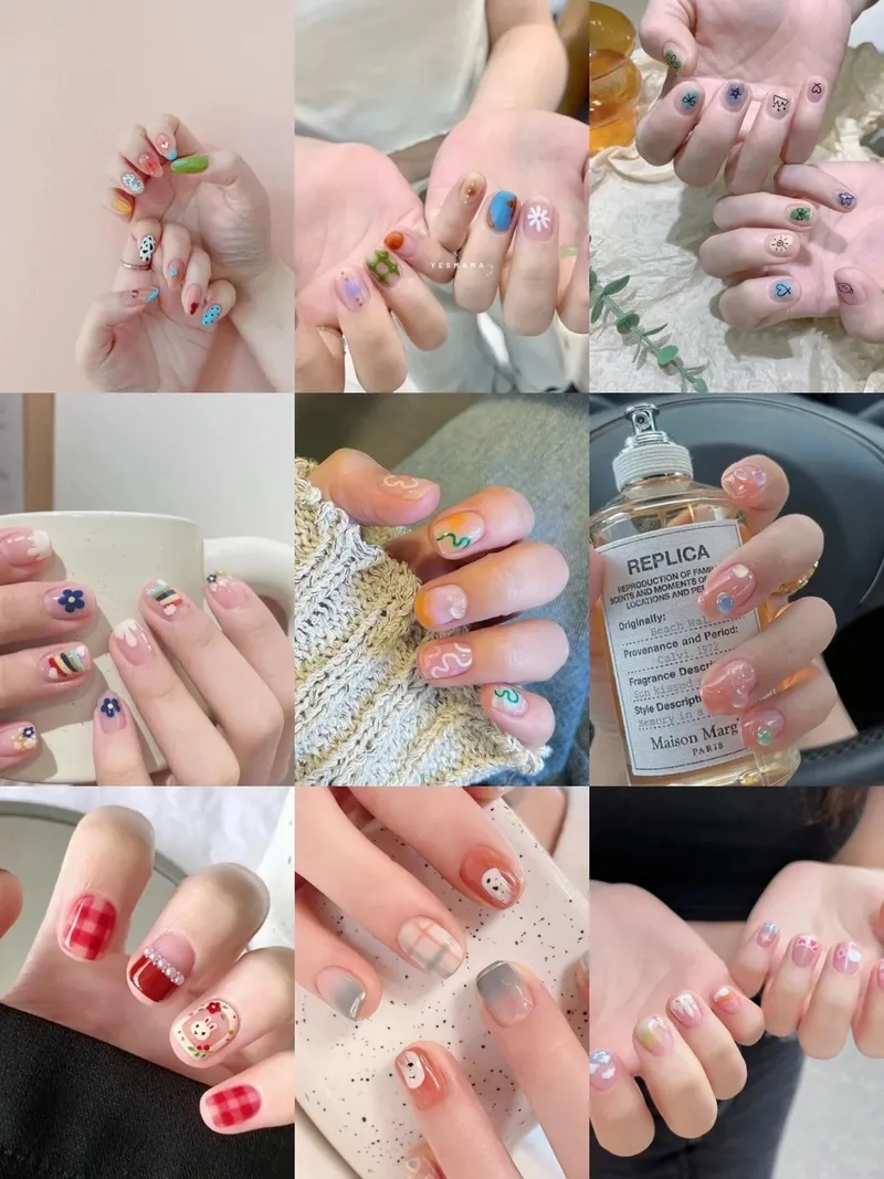 Nail vẽ cute sáng tạo, giúp nàng thêm phần nổi bật