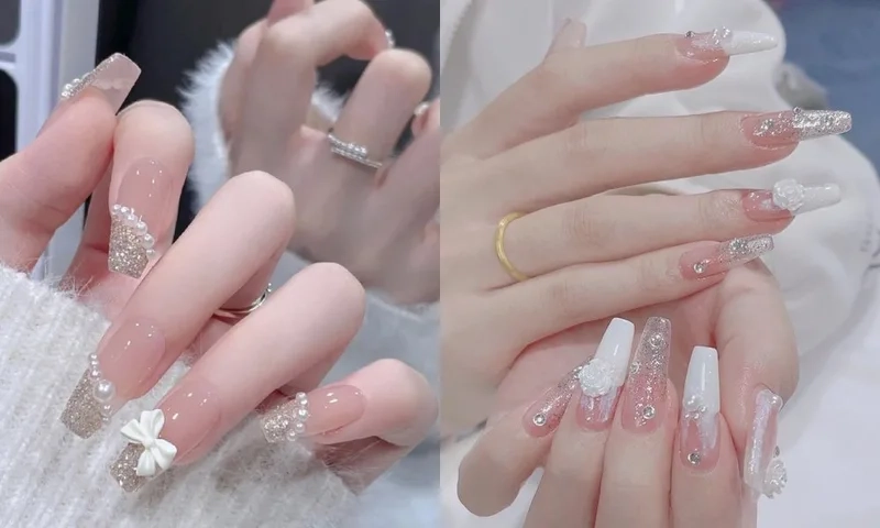 Mẫu nail đính đá đơn giản 2021 xu hướng làm đẹp không bao giờ lỗi mốt