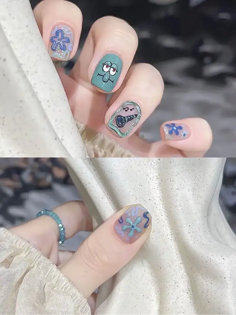 Mẫu vẽ hoạt hình nail với nhiều kiểu dáng dễ thương