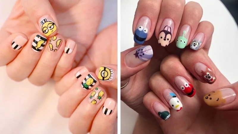 Nail hoạt hình dễ thương làm nàng mê mẩn ngay từ cái nhìn đầu tiên