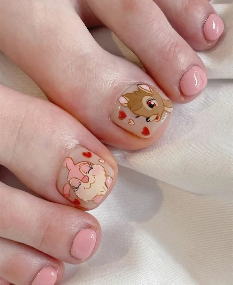 Mẫu nail chân hoạt hình dễ thương giúp đôi chân thêm phần nổi bật