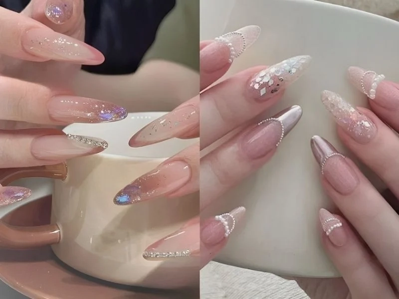 Mẫu móng kim tuyến đẹp nàng thử ngay hôm nay
