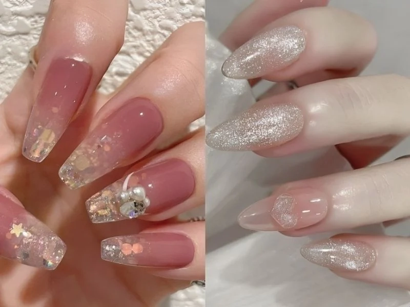 Mẫu sơn móng kim tuyến hot trend nàng không thể bỏ qua