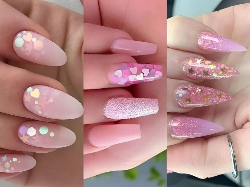 Nail màu kim tuyến phù hợp với mọi sự kiện