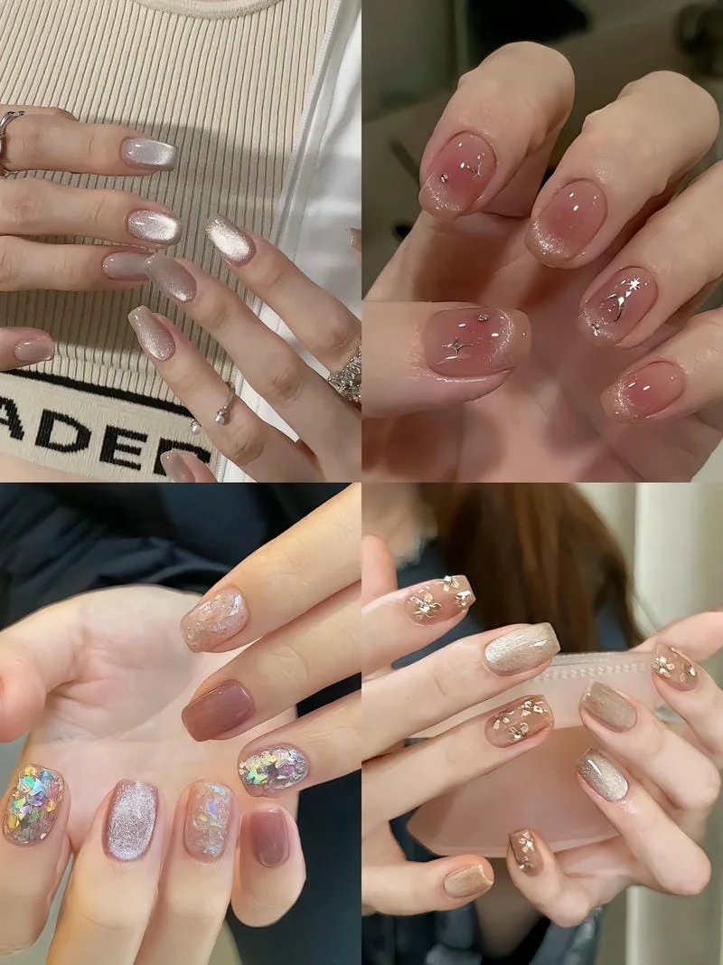 Nail mắt mèo đơn giản nhưng vẫn giữ được nét sang trọng