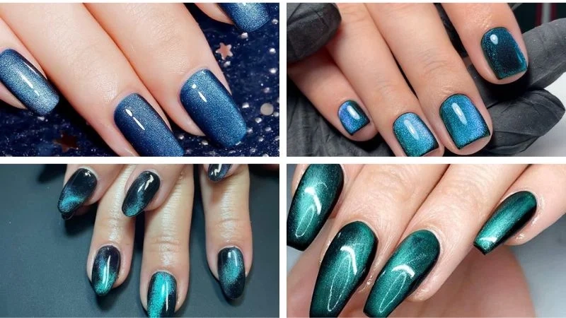 Mẫu nail mắt mèo kim cương đẹp dành cho nàng yêu thích sự lấp lánh