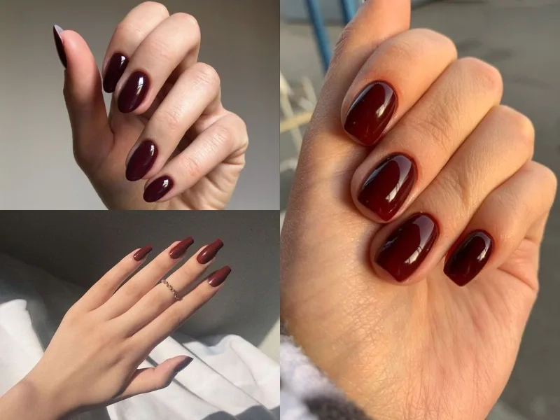 Nail nâu đỏ quyến rũ giúp nàng thu hút mọi ánh nhìn