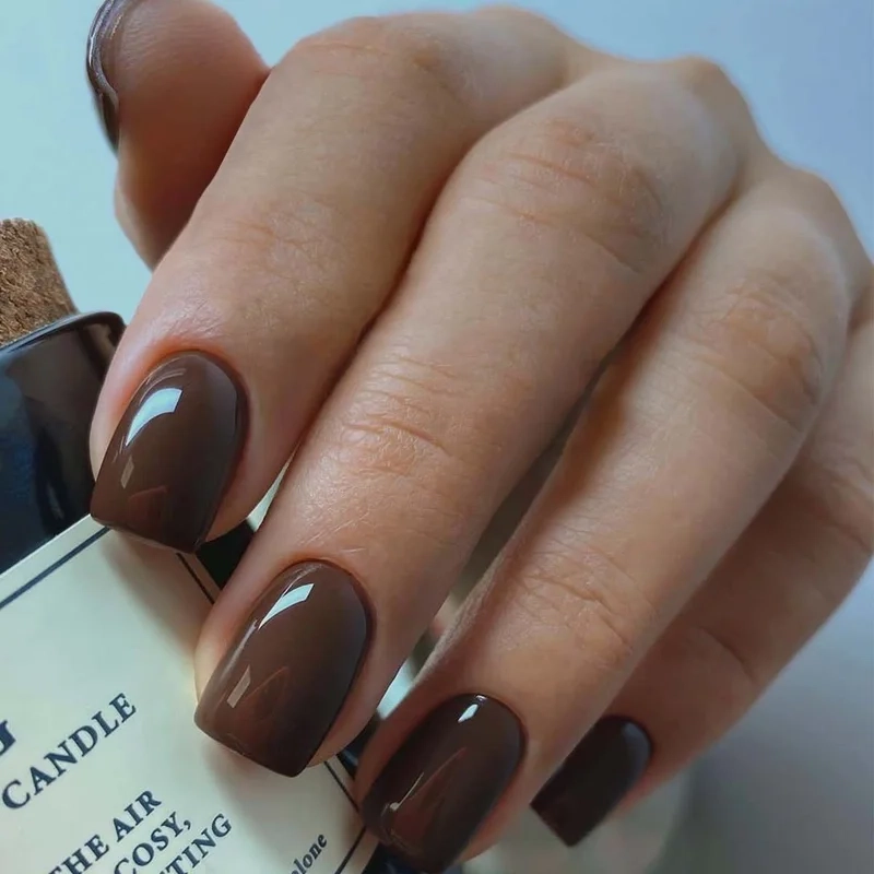 Màu nail nâu đất đơn giản nhưng vẫn cuốn hút