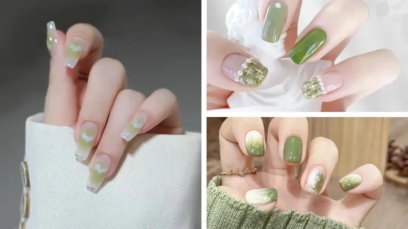 Mẫu nail màu xanh lá tươi sáng phù hợp với mọi phong cách thời trang