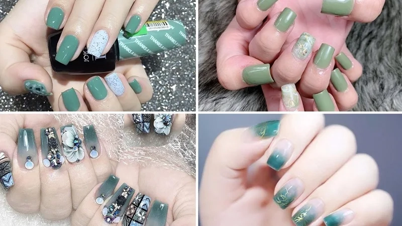 Nail màu xanh lục mang lại vẻ đẹp hiện đại và cuốn hút