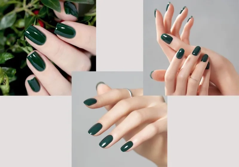 Nail màu xanh rêu đậm phong cách cá tính giúp nàng tự tin hơn